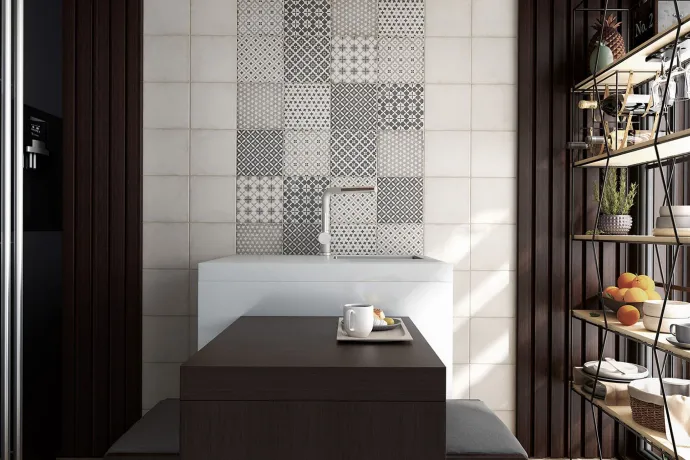  Ambiente porcelanico artnouveau_bone_alamedagrey_woodlandnatural_kitchen