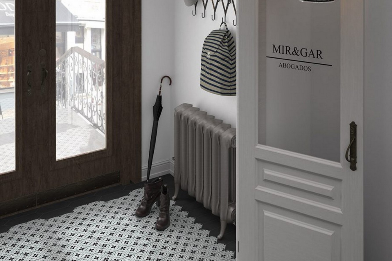  Ambiente porcelanico kite_centurygrey_black_hall-922x1024