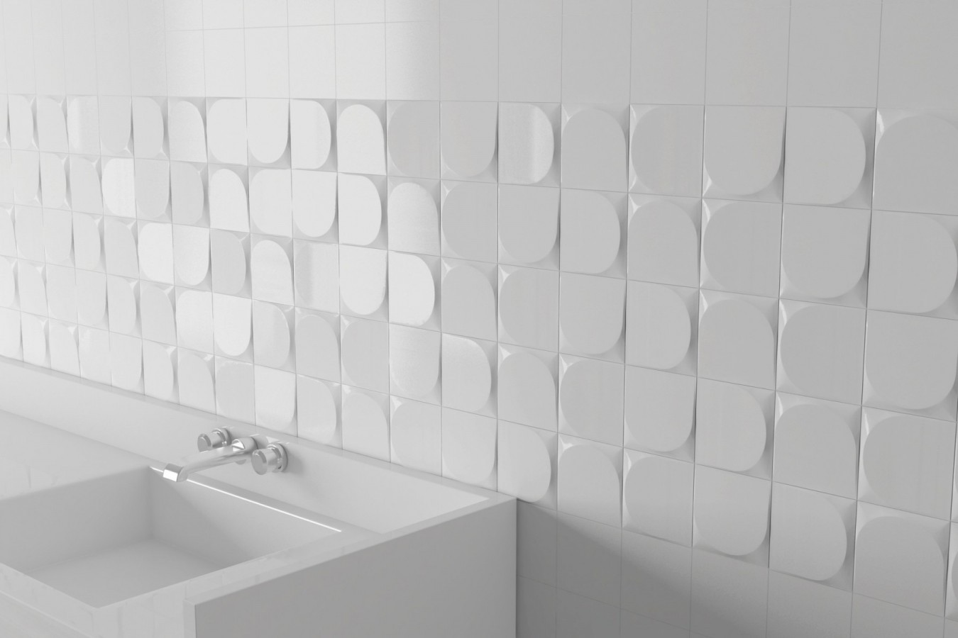  Ambiente revestimiento wedge & urban white gloss