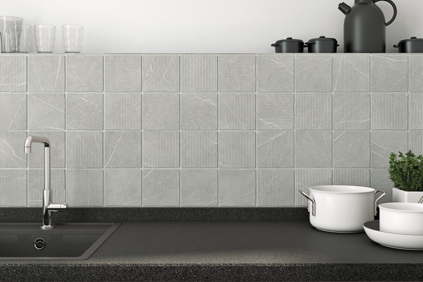Ambiente revestimiento gea carved grey