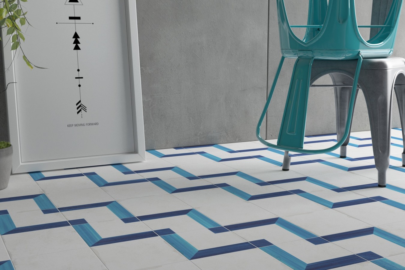 Pavimento BLANC ET BLEU 185x185 4x225